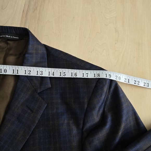 COPPLEY Blue and Brown Plaid Blazer - Picture 7 of 11